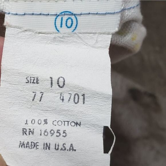 VTG Patchwork Denim Paint Splatter Print Pinafore Romper, size 10 - Picture 3 of 6